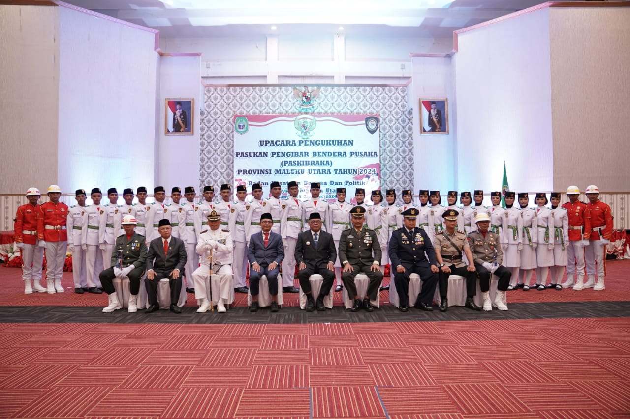 Pengukuhan Paskibraka Maluku Utara 2024 Berlangsung Khidmat, Pj. Gubernur Sampaikan Pesan Patriotisme